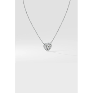 10k Solid Gold Heart Cut Lab Grown Diamond <b>Necklace</b> Lab Grown Diamond Wedding <b>Necklace</b> Women <b>Necklace</b> for Anniversary Jewelry - Product Image 2