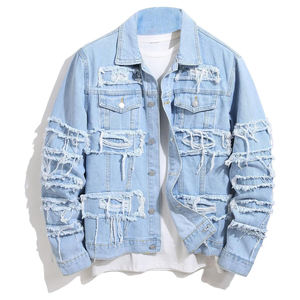 Ventes chaudes - Vestes en jean pour hommes avec logo personnalisé sur le devant, qualité supérieure, respirantes, séchage rapide, toile, hiver, toutes saisons, manches longues - Product Image 1