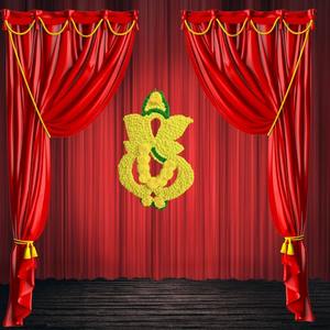 Marigold fleur seigneur Ganesha Ganesh Chaturthi Pom Pom pièce maîtresse tenture murale Rangoli Temple décors Diwali Navratri décor - Product Image 1