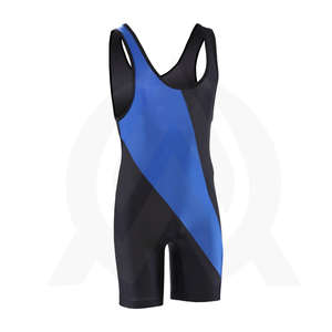 Combinaison de lutte personnalisée pour hommes, bretelles réglables, fermeture à glissière/à enfiler, extensible, en spandex respirant, de haute qualité, pour le sport - Product Image 1
