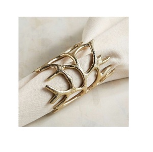 แหวนผ้าเช็ดปากทำมือลวดเหล็กทำมือดีไซน์ใหม่ทำจากทองเหลืองโบราณชุบทองแดงน้ำหนักเบาสง่างาม - Product Image 6