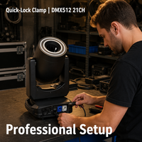 Foco Móvil LED BSW 3 en 1 con DMX512, Activación por Sonido, Gobo de Cristal, 7 Colores, Prisma de 13 Gobos, 540° de Giro, 21 Canales, Pantalla LCD para Escenario DJ