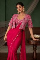 Antra Lifestyle Designer Silk Sari Blouse Wedding Winter Festivals Wrinkle Free Sun Protection Traditional Indian Ethnic One