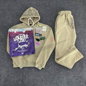 Ensemble de survêtement d'hiver unisexe 100% coton écologique, respirant, uni, veste et pantalon, jogging sportif, streetwear à capuche - Product Image 3