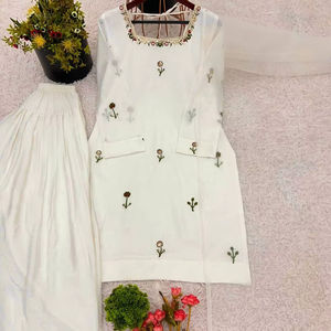 Vestido Bollywood Salwar Kurta de seda paquistaní indio tradicional de diseñador para ropa de fiesta - Product Image 1