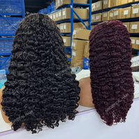 Perruques Lace Front cheveux humains Lace Front sans colle Perruque Lagos Hairline à cuticules alignées perruque cheveux bouclés bruts birmans Deep Wave