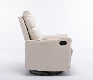 <span class=keywords><strong>Fauteuil</strong></span> inclinable pivotant manuel avec dossier haut en lin doux <span class=keywords><strong>Fauteuil</strong></span> à bascule pour le salon ou la chambre d'enfant - Product Image 6