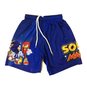 Custom Sublimation Flag Football <b>Shorts</b> Blue Sonic Print Mesh Elastic Waist Drawstring Breathable Sportswear <b>Shorts</b> - Product Image 1