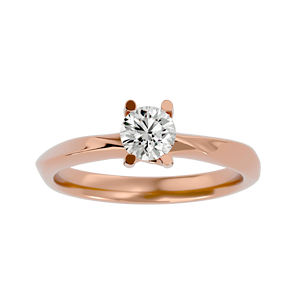 Hailey Single Solitaire Ring Oro blanco y platino con rodio Chapado en oro Piedra de circón Estilo de declaración Certificado IGI - Product Image 1