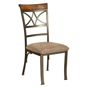 Silla de Metal con patas de cuero para eventos, muebles de comedor de estilo nórdico, muestra gratis - Product Image 5