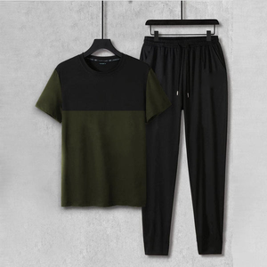 ชุดวอร์มผ้าฝ้ายสำหรับผู้ชายแบบ100% ผ้าวิทเทจสีพื้นดูดความชื้นแบบแอคทีฟฤดูหนาวสุดเท่ - Product Image 2