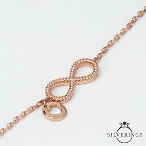 NOVAMART Fine Silverings 925 Sterling Silver <b>Infinity</b> and Eternity Rose Gold <b>Bracelet</b> Fashion Charm for Women Wholesale Export - Product Image 5