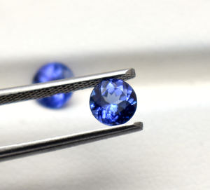 Paire ronde de tanzanite, paire ronde de tanzanite à facettes, pierre de tanzanite naturelle, pierre non traitée de Tanzanie - Product Image 5