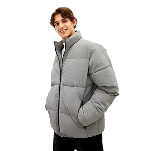 Chaquetas acolchadas de poliéster cálidas a prueba de viento para invierno, logotipo personalizado, chaqueta acolchada gruesa impermeable con cremallera, abrigo de plumón para hombre, ropa de invierno - Product Image 5