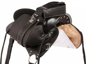 Silla de Montar Occidental de Cuero Genuino Tallada a Mano Negra para Carreras de Barriles, Juego de Accesorios de Equitación, 100% Calidad Premium - Product Image 5