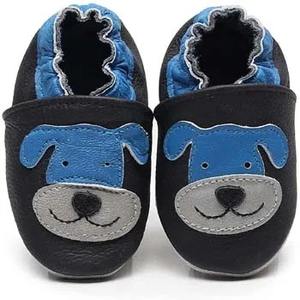 Venta al por mayor de zapatos de bebé de cuero suave Slip-on niños niñas zapatillas con Tobillo elástico antideslizante primeros zapatos de cuna para caminar - Product Image 4