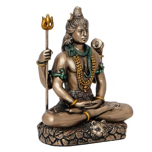Statue de seigneur Shiva Mahadev en laiton fabriqué à la main de qualité supérieure pour temple à la maison et salle de méditation disponible au prix d'usine - Product Image 3