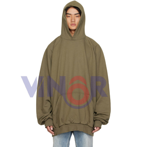 High Quality 100% Cotton Oversized Hoodie High Streetwear Brand's Loose Fleece <b>Sweatshirt</b> Embroidered Eco-Friendly Winter Men - Product Image 6