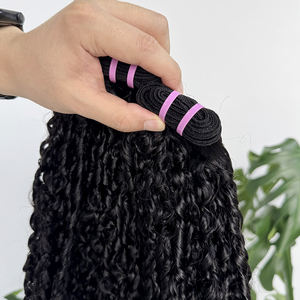 Venta al por mayor 100% paquetes de cabello virgen vietnamita doble dibujado 30 pulgadas rizado Hali extensiones de cabello tejido para rizos Pixie Super Remy - Product Image 5