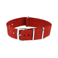 Bracelet de montre connectée N107 rouge professionnel en nylon résistant à l'eau, sport, 14-22 mm, réglable, respirant, léger, en acier inoxydable souple