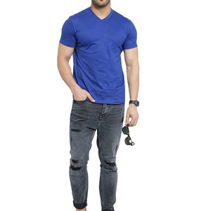 Seamless <b>V</b>-Neck T-shirts Crew Fitness <b>Fitted</b> Compression Men's Body Shape Wear <b>V</b> Neck T Shirt - Product Image 1