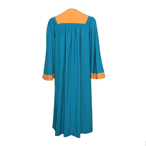 Robes de choeur classiques bleues et jaunes en finition mate Nouveau style de broderie artisanat point de croix et couture - Product Image 2