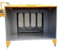 Cabine de peinture en poudre d'aluminium à convoyeur haute performance, système de pulvérisation automatique 380V contrôlé par PLC, télécommande