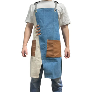 Tablier de chef de cuisine en cuir unisexe avec poches personnalisées bande noire réglable pour le nettoyage du jardin BBQ Party Use - Product Image 5