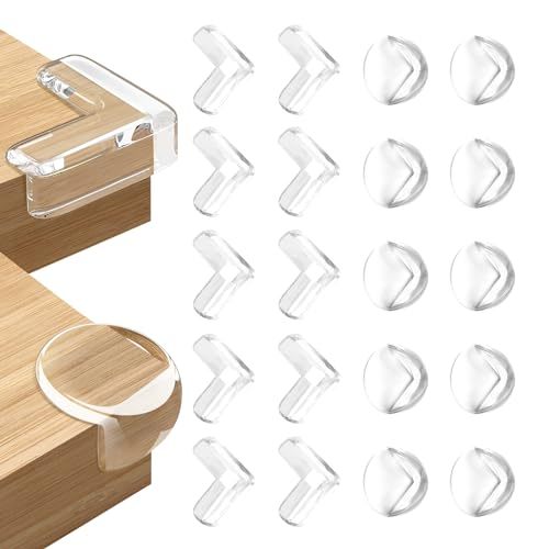 Silicone L-Shaped Baby Corner Protectors, Spherical Furniture Edge Guards for Baby Proofing Soft PVC Table Corner Covers