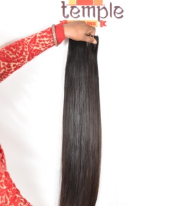 Machine d'extensions de cheveux indiens en gros Double trame vague profonde Temple faisceaux vietnamiens aucun cheveu humain à cuticule alignée - Product Image 1