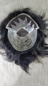 Perruque de remplacement de haute qualité en cheveux indiens Remy, modèle MGM, densité 100%, nouée à la main, nœuds en V, base en dentelle et PU - Product Image 5