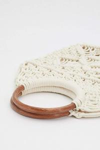 Poignée de rectangle de sacs à main de grands sacs faits à la main en bois solide, - Product Image 3