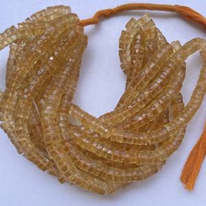 6 มม.8 มม.สีส้มธรรมชาติ Citrine อัญมณีเหลี่ยมเพชรพลอย Heishi ลูกปัด Strands หินกึ่งมีค่าขายส่งหินกึ่งมีค่า Fine AAA - Product Image 1