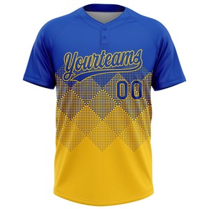Camisetas de Softbol Personalizadas OEM con Dos Botones, Impresión Digital, 100% Poliéster, Cuello Redondo, Transpirables, Colores de Equipo, Pedidos al por Mayor Disponibles - Product Image 3