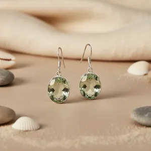 Pendientes de Plata de Ley 925 Art Palace, Hipoalergénicos, con Amatista Verde, Elegantes y Modernos para Mujer, Regalo Ideal - Product Image 2