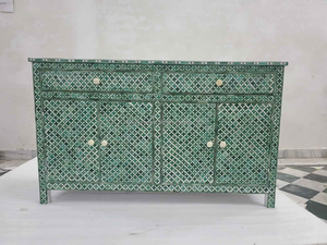 Exquisito Cómoda Marroquí con Incrustaciones de Madreperla Verde, Elegancia Artesanal/Decoración Religiosa Hecha a Mano para el Hogar - Product Image 2