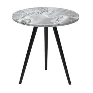 Mesa Redonda de Mármol y Aluminio con Tres Patas de Metal Acabado Dorado, Mesa Redonda de Café o Auxiliar para Muebles del Hogar - Product Image 4