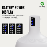 Lampe d'urgence rechargeable à panneau solaire PP 4000 mAh 38W, sortie USB 4V, double ports DC 5V1A, pour 2 ampoules, fournie par l'usine