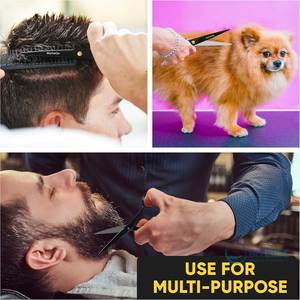 Tijeras rectas para corte de pelo, tijeras de 6,5 pulgadas con hoja de afeitar afilada, acero inoxidable 440C, mango medio, peluquero diestro - Product Image 2