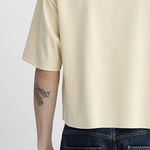 เสื้อยืดผู้ชาย 220 กรัม ผ้าคอตตอน 100% สไตล์สตรีทแวร์ โลโก้สั่งทำด้านหน้า คอกลม ทรงครอป ปกติ ไม่ยับ ระบายอากาศได้ดี - Product Image 6