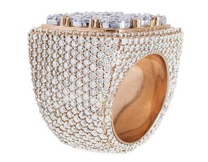 Anillo de lujo de oro amarillo de 10K con diseño de racimo de diamantes cultivados en laboratorio, joyería de estilo Hip Hop para hombres - Product Image 6