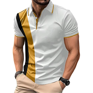 Polo en tricot de luxe pour hommes, décontracté, de haute qualité, en pur coton, respirant et brodé du logo personnalisé de l'été - Product Image 3