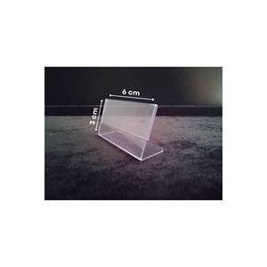 10 pezzi porta etichetta trasparente PVC Stand porta nome 6x3 cm porta biglietto da visita in piedi porta cartellino del prezzo del prodotto
