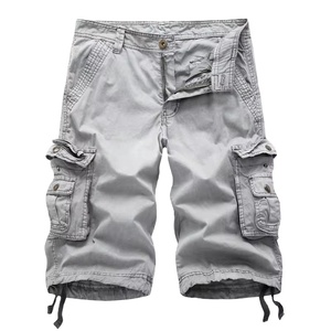 Custom Summer Casual <b>Men'S</b> Plus Size Elastic Waist Solid Canvas Overalls Multi Pocket <b>Cargo</b> <b>Shorts</b> Fashion Beach - Product Image 2
