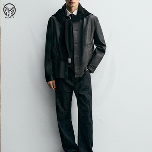 Chaqueta de Motociclista 100% Cuero para Hombre, Uso Invernal, Ecológica y Resistente al Viento, Cuello Alto, Personalizable - Product Image 3