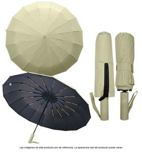 Paraguas Plegable Reforzado Clásico de 12 Varillas con Protección Contra el Viento y la Lluvia, Incluye Funda con Cierre, Calidad Premium - Product Image 6