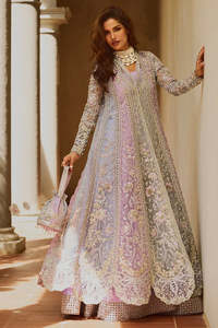 Lehenga Choli de Lujo en Acrílico con Bordado Intenso, Estilo Anarkali Pakistaní para Fiestas, Vestido de Novia para Mujer, Manga Larga, Maxi, Bordado a Mano - Product Image 3