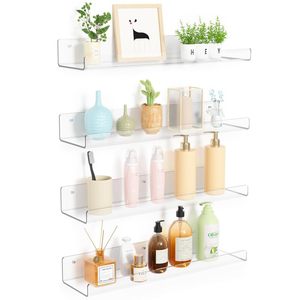 Estantes de acrílico elegantes montados en la <span class=keywords><strong>pared</strong></span> directos de fábrica adecuados para exhibir cosméticos en salones - Product Image 4