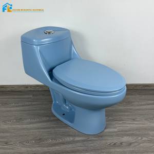 Inodoro de una pieza de diseño colorido <span class=keywords><strong>Fluor</strong></span>, armario de agua azul claro a la moda, artículos sanitarios para Baño - Product Image 2