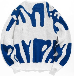 Optical Illusion Knit <b>Cardigan</b> with Patchwork Pattern Button Detail Anti-Wrinkle Belt Closure Cozy Unisex Winter Fashion Jumper - Product Image 2